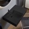 Black Ceramic Wall Mounted or Vessel Sink With Counter Space